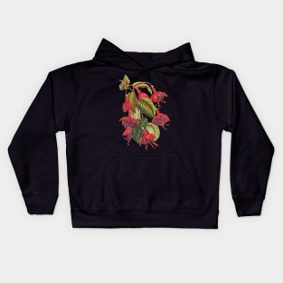 Fuchsia flowers - botanical illustration Kids Hoodie